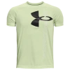 Under Armour Boys   Tech Split Logo Hybrid T-shirt In Phosphor Green/black