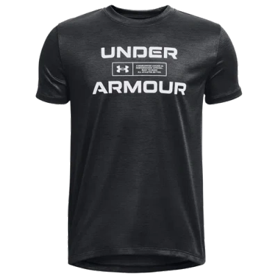 Under Armour Kids' Boys   Vented Graphic Short Sleeve T-shirt In Black/white