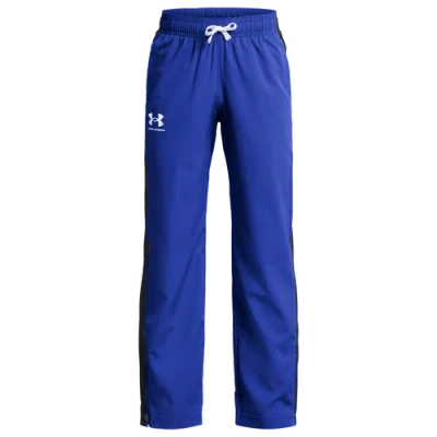 Under Armour Kids' Boys   Woven Track Pants In Versa Blue/black/white