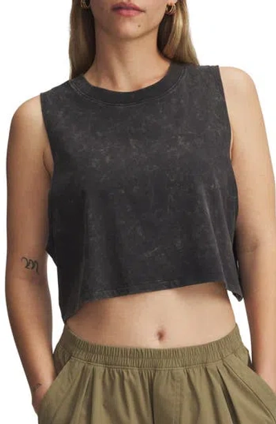 Under Armour Branded Wash Crop Tank In Black