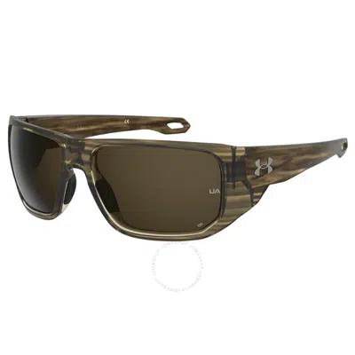Under Armour Brown Wrap Men's Sunglasses Ua Attack 2 0w18/h5 63 In Green