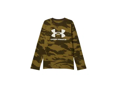 Under Armour Brushed Camo T-shirts (big Kid) Boy's Workout Expedition Green : Md (10-12 Big Kid), Cotton/polyeste