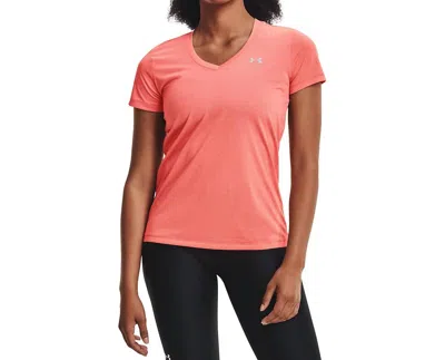 Under Armour Bubble Tech Heather Short-sleeve V-neck T-shirt In Pink