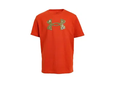 Under Armour Camp Logo T-shirts (big Kid) Boy's Workout Surplus Orange : Lg (14-16 Big Kid), Cotton/polyester
