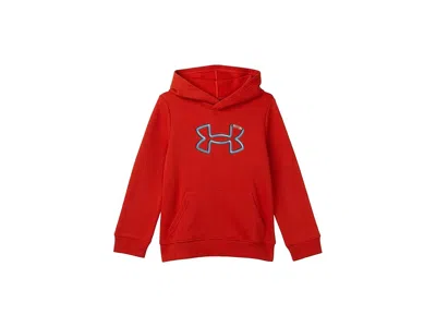 Under Armour Carabiner Hoodie (big Kid) Boy's Workout Surplus Orange : Sm (8 Big Kid), Cotton/fleece/polyester In Red