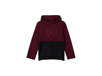 Under Armour Cb Hundo Hoodie (big Kid) Boy's Workout Dark Maroon : Xl (18-20 Big Kid), Polyester/spandex In Burgundy