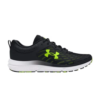 Pre-owned Under Armour Charged Assert 10 4e Wide 'black High Vis Yellow'