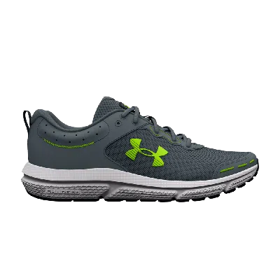 Pre-owned Under Armour Charged Assert 10 'gravel Lime Surge' In Grey