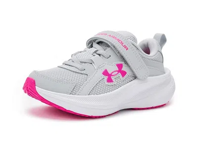Under Armour Charged Assert 11 Alternate Closure (little Kid) Girl's Shoes Halo Gray/halo Gray/rebel Pink 1 : 10.