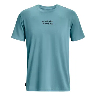 Under Armour Checkered Heavyweight T-shirt 'blue' In Green