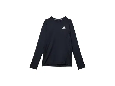 Under Armour Coldgear Armour Long Sleeve T-shirt (big Kids) Boy's Clothing Black/white : Xs (7 Big Kid), Polyeste