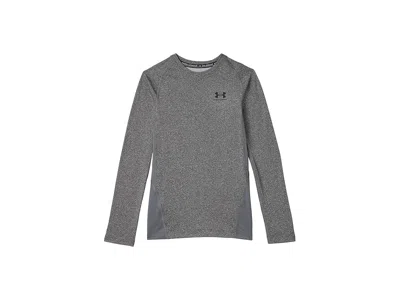 Under Armour Coldgear Armour Long Sleeve T-shirt (big Kids) Boy's Clothing Charcoal Light Heather/black : Xl (18- In Gray