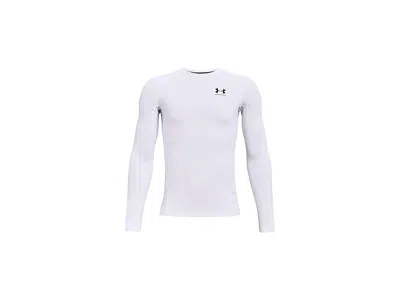 Under Armour Coldgear Armour Long Sleeve T-shirt (big Kids) Boy's Clothing White/black : Xs (7 Big Kid), Polyeste In Purple