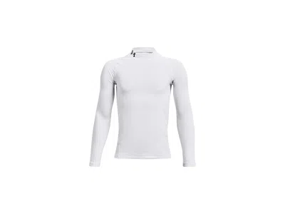 Under Armour Coldgear Armour Mock Long Sleeve T-shirt (big Kids) Boy's Clothing White/black : Xl (18-20 Big Kid),