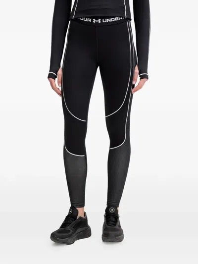 Under Armour Coldgear Logo-waistband Leggings In Black