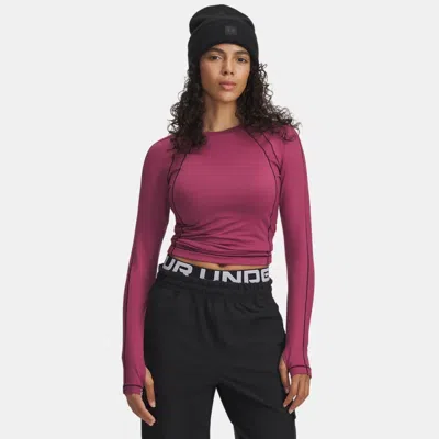 Under Armour Coldgear® Textured Women's Crew Fuchsia Dusk In Red