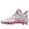 Under Armour Command Mc Mid "white/red" Cleats In Multi