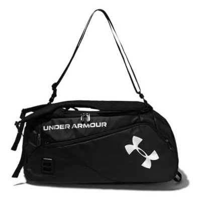 Under Armour Contain Duo Sm Duffle Bag 'black White' In Multi