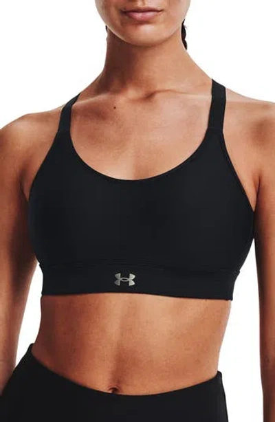 Under Armour Continuum Mid Impact Racerback Sports Bra In Black