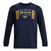Under Armour Crest Heavyweight Long Sleeve T-shirt 'midnight Navy Gold' In Blue