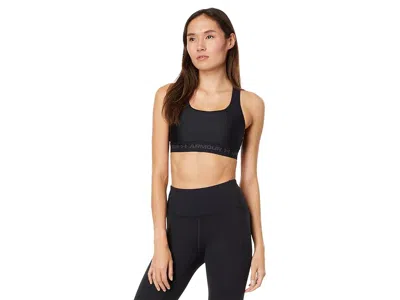 Under Armour Crossback Mid Impact Bra In Black
