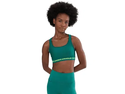 Under Armour Crossback Mid Impact Bra In Green
