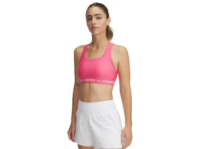 Under Armour Crossback Mid Impact Bra In Pink