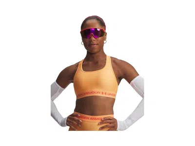 Under Armour Crossback Mid Impact Bra In Orange