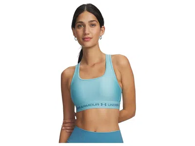Under Armour Crossback Mid Impact Bra In Blue