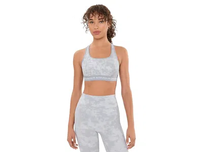 Under Armour Crossback Mid Impact Bra Women's Lingerie Mod Gray/white: Lg (us 12-14), Polyester