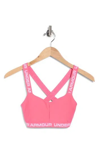 Under Armour Crossback Strappy Low Impact Sports Bra In Pink
