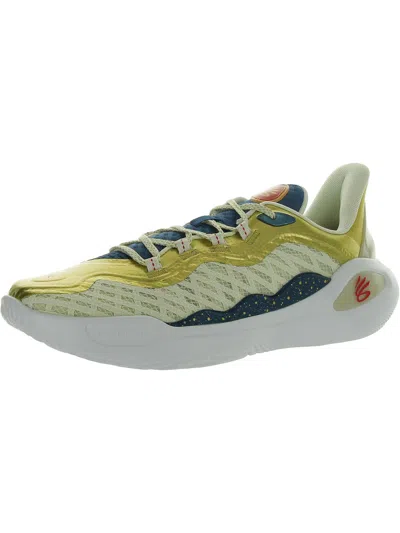 Under Armour Curry 11 Champion Mindset Mens Lace-up Fitness Basketball Shoes In Red/yellow/gold
