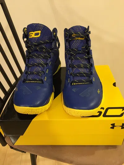 Pre-owned Under Armour Curry 2 Dub Nation Away Warriors - Blue Yellow
