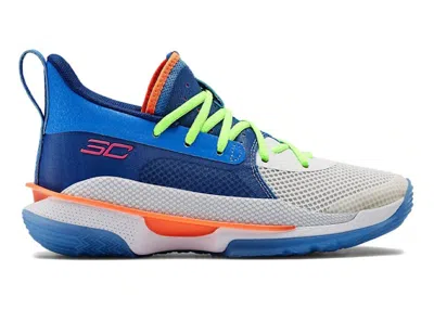 Pre-owned Under Armour Curry 7 Super Soaker Christmas (2019) Sneakers In Water/white/american Blue