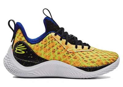 Pre-owned Under Armour Curry Flow 10 Double Bang Sneakers In Steeltown Gold/black