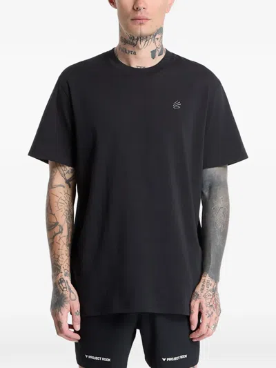 Under Armour Curry Logo-embroidered T-shirt In Black