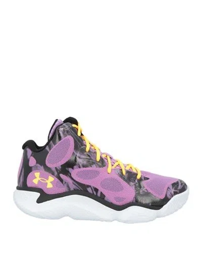 Under Armour Curry Man Sneakers Mauve Size 8.5 Textile Fibers, Synthetic Material In Purple