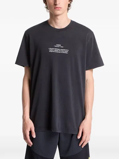 Under Armour Curry Noun Slogan-print T-shirt In Black