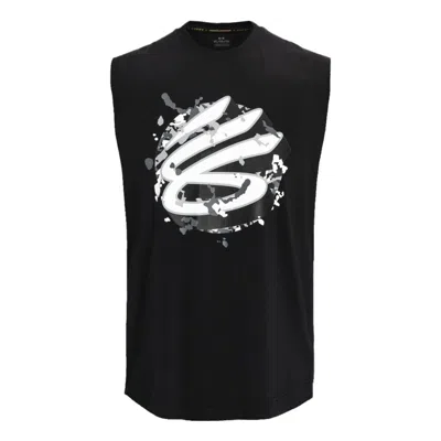 Under Armour Curry Sleeveless Tank 'black White'