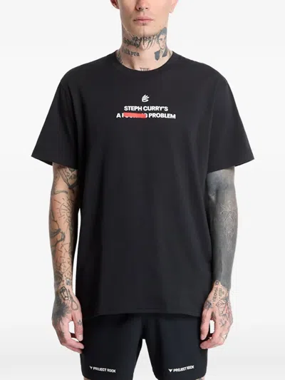 Under Armour Curry Slogan-print T-shirt In Black