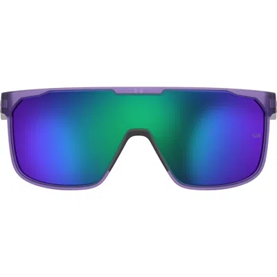 Under Armour Define 99mm Oversize Mirror Shield Sunglasses In Blue