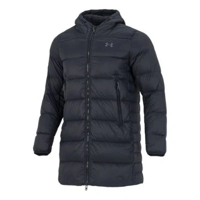 Under Armour Down Parka Fleece Jacket 'black Grey' In Blue