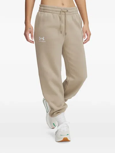 Under Armour Drawstring Icon Fleece Trousers In Brown