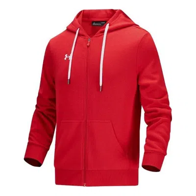 Under Armour Essential Fleece Full Zip Hoodie 'red'
