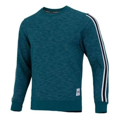 Under Armour Essential Fleece Heritage Crew Sweatshirt 'teal' In Blue
