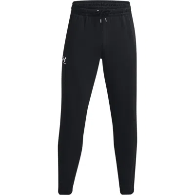 Under Armour Essential Fleece Joggers Men Black Tapered Leg Drawstring Dsgl936