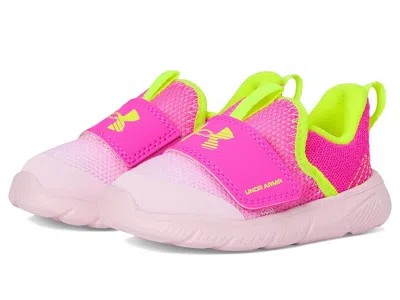 Under Armour Flash (little Kid) Girl's Shoes Prime Pink/rebel Pink/high Vis Yellow : 1.5 Little Kid M, Synthetic