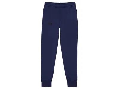 Under Armour Fleece Joggers (big Kids) Boy's Casual Pants Midnight Navy/black : Xl (18-20 Big Kid), Polyester/fle In Blue