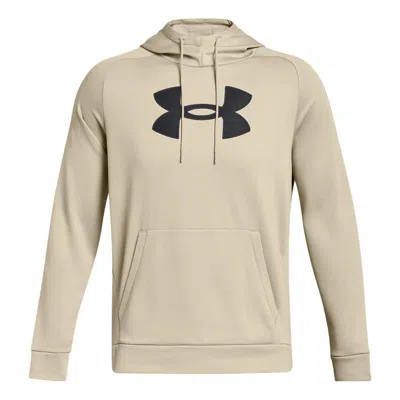 Under Armour Fleece Logo Hoodie 'beige Black' In Neutral