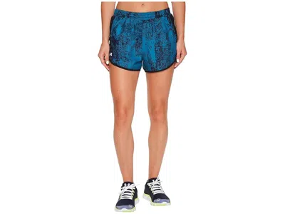Under Armour Fly By Printed Shorts In Blue